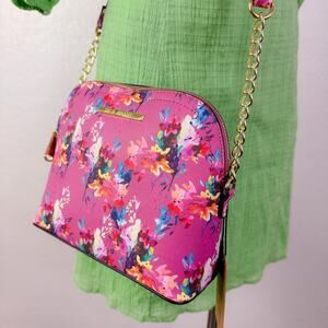 Steve Madden Chain Faux Leather Strap Floral Crossbody Bag Purse Cute Girly NWT